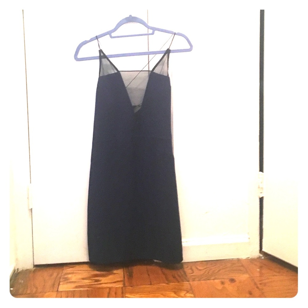 COPY - Navy dress with illusion detail
